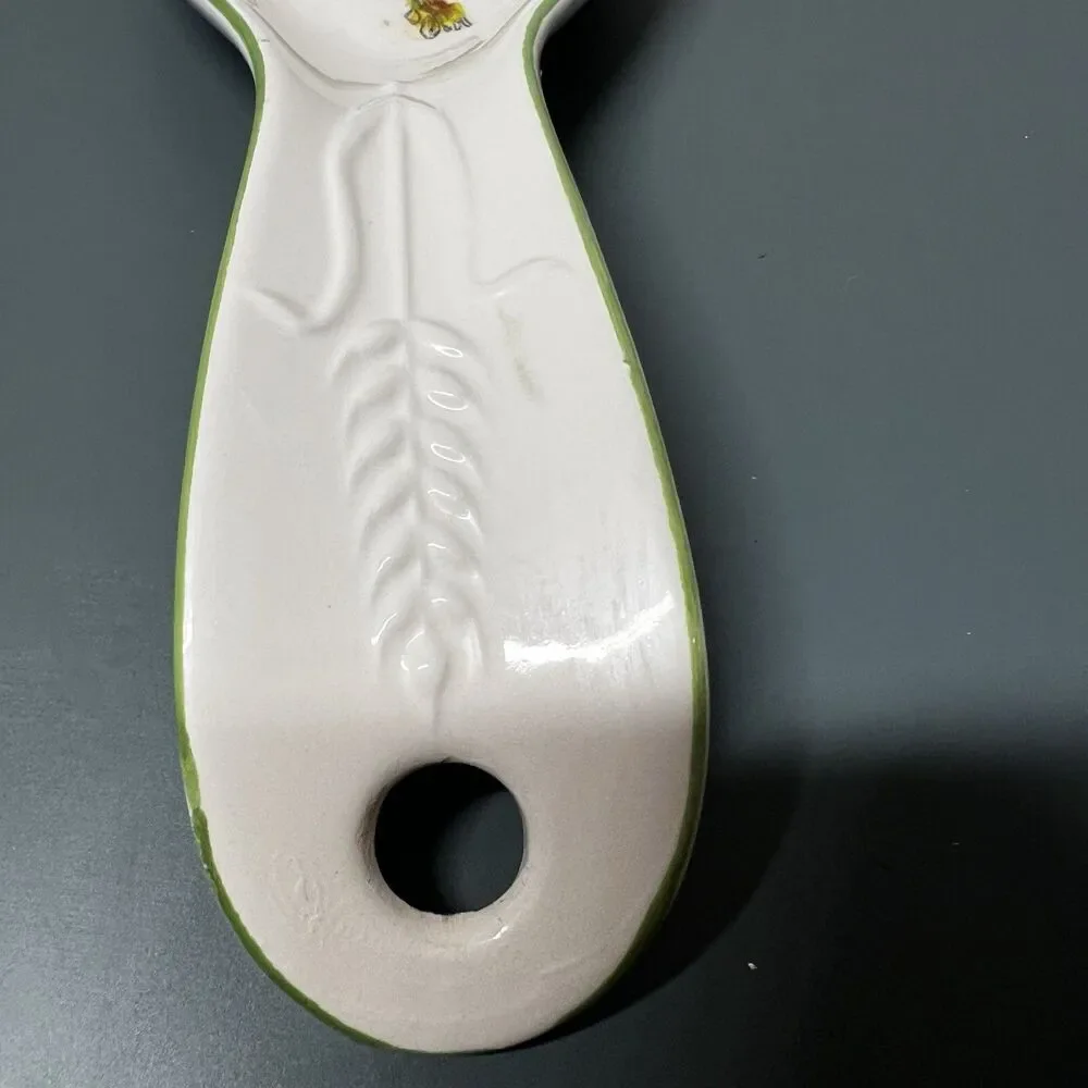 Vintage Japan Ceramic Spoon Rest Set of 2 Hand Painted Vegetable